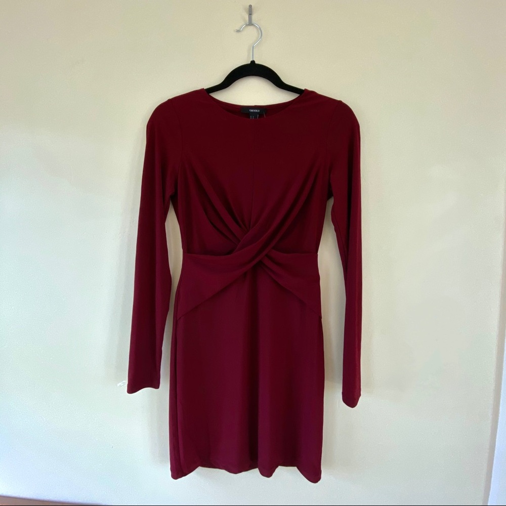Burgundy bodycon dress